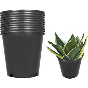 findmall 1/2/3/5/7/10/15 Gallon Pots for Plants, 2 Gallon Premium Nursery Plastic Planter Flower Herb Vegetable Garden Grow Pots with Drainage Holes for Outdoor and Indoor Use, Black, 10 Pack findmall 1/2/3/5/7/10/15 Gallon Pots for Plants, 2 Gallon Premium Nursery Plastic Planter Flower Herb Vegetable Garden Grow Pots with Drainage Holes for Outdoor and Indoor Use, Black, 10 Pack