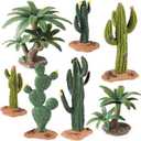 EOIVSH Desert Diorama Supplies with Cactus Kit and Model Palm Tree, Artificial Greenery Plant Cacti Decoration, Desert Diorama Project Sandbox Cake Topper Landscape Scene