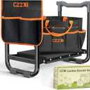 Garden Kneeler and Seat, Wider and Thicker Kneeling Pad Heavy Duty Gardening Stool with Gardening Tool Pouch and Bag, Garden Bench/Chair Gifts for Women, Seniors, Black & Orange