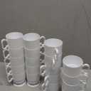 Party Essentials 8-Ounce Hard Plastic Coffee Cup/Tea Mug with Handle, 19 Count, Deluxe White