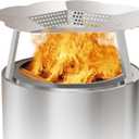 Heat Deflector for Solo Stove Bonfire 19.5", Portable 304 Stainless Steel Bonfire Heat Deflector, Fire Pit Heat Diffuser with Carrying Handle & Leg for Solo Stove Accessories Easy to Install (Silver)