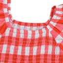 LQSZ Girls Dresses Plaid Smocked Dress Girls' Short Sleeve Summer Dresses for Kids 2-12Y (Red)