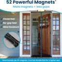 Magnetic Screen Door - Bugs Out, Breeze in - 9min Install Auto-Sealing Heavy Duty Double Stitched Mesh, 52 Magnets, Hands Free Sliding & Patio Door Net, Pet & Kid Friendly, 102*212 Inch, Flux Phenom, Blac