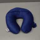 Kids Travel Neck Pillow - Cozy Soft Microfiber, Compact Design for Airplane, Car Seat, or Toddler Travel Support  Blue