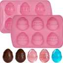 Easter Egg Silicone Molds, 2 Pack Egg Shaped Silicone Molds for Baking, Easter Chocolate Candy Molds, Jello Mould Ice Cube Trays for Jelly Chocolate Jello Making Resin Expoxy (Regular)