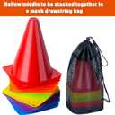 7 Inch Soccer Cones, 24 Pack Cones Sports Training Agility Field Marker Plastic Cones for Skating Basketball Football Practice Drills, Indoor Outdoor Activity Events Games Obstacle Course - 6 Colors