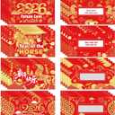 4 x HOWAF Chinese New Year Scratch Off Fortune Cards, 2026 Year of The Horse Party Game Scratch Off Fortune Cards, Spring Festival Scratch Off Card for 2026 Lunar New Year Party Favors 24pcs