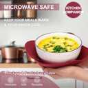 Boao 6 Pack Microwave Bowl Cozy Holder Safe Insulated Bowl Cozies Multipurpose Hot Heat Proof Soup Plate Holder to Prevent Hand from Heat and Maintain Food Warm(Rose)