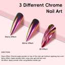 5 x Trial Size Chrome Nail Powder for Nail Art 0.2g - 1 Jar Mirror Holographic Mermaid Pigment for Dip Powder Nails, Acrylic Nails, Resin Art, Manicure (Purple)