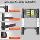 Telescoping Ladder Extension Telescopic Collapsible - 8.5 FT Rv Telescope Foldable Extendable Tall Compact Aluminum Ladders - for House Roof Travel Trailers Adjustable Retractable - 330lbs Capacity