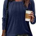 onlypuff Womens Top Long Sleeve Shirts for Women Cute Ladies Top Fashion Fall Tops 2024 Tunic Tops Blouses (Blue, XXL)