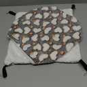 Cat Hammock for Cage, Soft Warm Hanging Bed for Kitten, Guinea Pig, Ferret, Rat, Chinchilla and Other Small Pets, Cozy Bunkbed 13.39"x13.39", Love Coffee Pattern