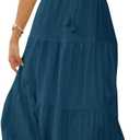 Fisoew Women's Spaghetti Strap Maxi Dress Summer Sleeveless Side Cut Out Dress Casual Boho Backless Flowy Long Dresses, Size L