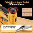 Cordless Nail Gun for Dewalt 20V Battery (No Battery), 2-IN-1 Electric 18GA Brad Nailer & T50 Crown Stapler, Battery Powered Staple Gun with 1000 Staples and 1000 Nails for Woodworking & Family DIY