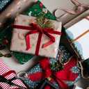 Abbaoww 50 Yards Vintage Red Velvet Ribbon 3/8 Inch Wide for Gift Wrapping Christmas Wedding Home Decoration DIY Projects (Red)