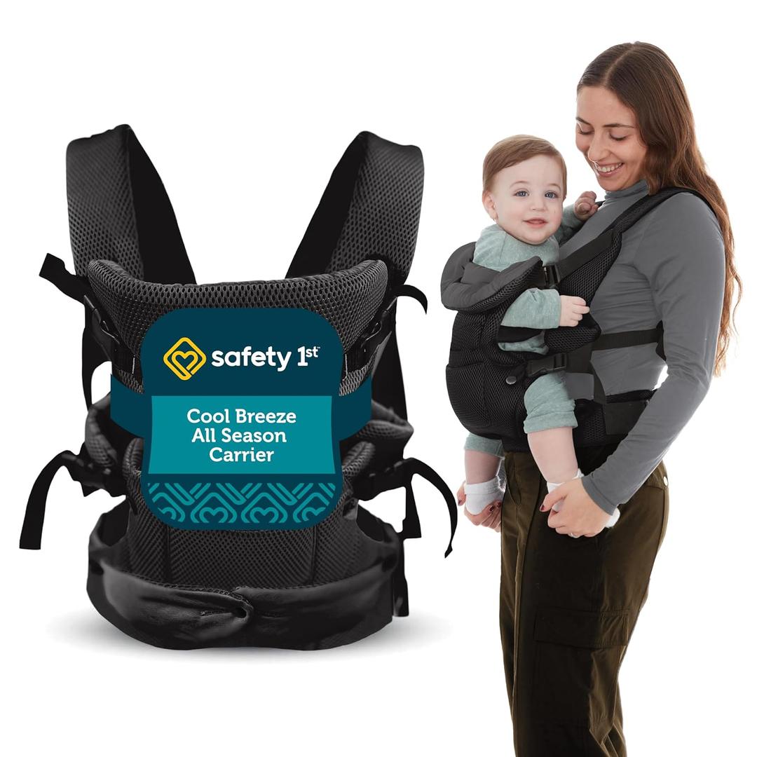 Safety 1st Baby Carrier Newborn to Toddler 7–32 lbs – 4-in-1 Convertible, All Season Design Breathable Mesh, Ergonomic M Seat, Facing-in, Facing-Out & Back Carry, Adjustable Head Support.