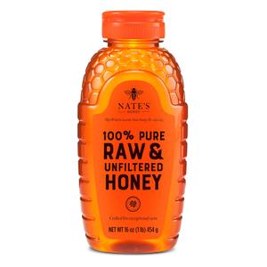 2 x Nate's 100% Pure, Raw & Unfiltered Honey - Award-Winning Taste, 16 oz. Squeeze Bottle (EXP 12/01/27)