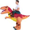 HSCTEK Adult Inflatable Ride on Dinosaur Costume, T-rex, Velociraptor, Triceratops, Pteranodon (Large)
