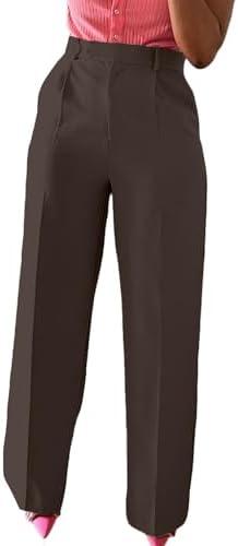 Lucuna Women's Wide Leg Dress Pants High Waisted Straight Leg Slacks Business Office Work Pants Trousers, S