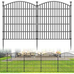 10 Panels Decorative Garden Fence - 32 in (H) x 23.6 ft (L) No Dig Dog Fence Outdoor for Yard, Rustproof Tall Garden Fencecing Panels, Animal Barrier Suitable for Yard Border, Patio, and Outdoor Use