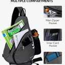 WATERFLY Sling Bag Crossbody Backpack: Over Shoulder Daypack Casual Cross Chest Side Pack, Large (Gray)
