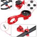 Bike Computer Mount for Aero Bars - Compatible with 22.2mm/22.4mm Road Handlebars, Secure Bike Mount for Bike GPS Computer, for Garmin,for Combo & for GoPro Action Camera, Red