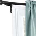 Zenna Home Curtain Rods for Windows 48 to 120 Inches, Adjustable Single Decorative Caf Rod, Easy to Install Window Curtain Rod with Perfect Leveling and No Measuring, with Round Finials, Black