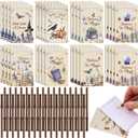 Yexiya 64 Pack Magical Wizard Notepads Set Spiral Notebooks and Wizard Wands Pencils Bulk Mini Notebooks for Magical Theme Birthday Goody Bag Filler Favors Classroom Rewards Gift (Wizard Style)