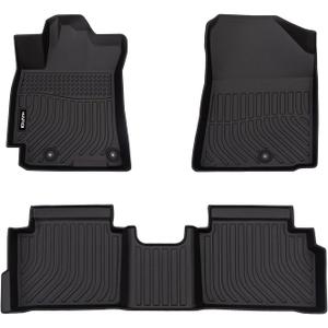 HAFIDI Floor Mats Fit for 2019-2024 Kia ForteSEXFELXLXSGTGT-LineAll Weather Protection TPE Anti-Slip Automotive Floor Liners, Fits 1st & 2nd Row Full Set Custom Accessories, Black