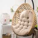 Thick Egg Chair Cushion Replacement, Button Tufted Outdoor Swing Chair Cushion with High Elasticity PP Cotton and Skin-Friendly Fabric, Hanging Cushion for Patio Porch Furniture (Only Cushion), 32x48in