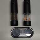 Electric Salt and Pepper Grinder Set Automatic Battery Pepper Mill Shakers Adjustable Coarseness Upgraded Larger Capacity with Led Home and Kitchen Appliances for New House Warming Gifts (Black/Black)