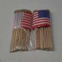 Tegeme 100 Pcs Small American Flags on Stick Mini Handheld 4th of July Flags 5 x 8 Inch for American Memorial Day, 4th of July, Labor Day, Parades, Festival Events, Independence Days Supplies