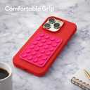 6 x Suction Phone Case Mount, Phone Sticky Grip for iPhone and Android, Adhesive Phone Accessory, Hands-Free Mirror Shower Phone Holder for Videos and Selfies (Hot Pink) (Single Sided)