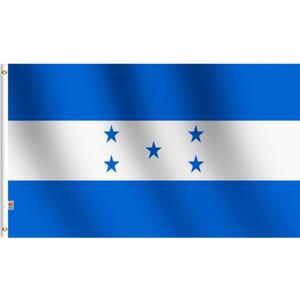 bandera de Honduras Flag 3x5 Ft Outdoor Large, Moderate-Outdoor Both Sides Heavy Duty100D Polyester,Canvas Header and Double Stitched - Brass Grommets for Easy Display Honduran Flags