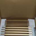 TUNNY 5 Pack Square Solid Cabinet Handles-10.08"/256mm Screw Spacing Brushed Champagne Gold Furniture Hardware Handles for Kitchen Cabinets Bedroom Dresser Wardrobe Cabinet Pulls