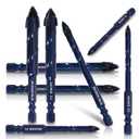 5 x Upgraded SONCHIE Serrated Masonry Drill Bit Set - 1/4 to 9/16 Inch 8-Piece Set Industrial & HouseholdDrill Bit Set for Concrete/Tile/Glass/Brick/Ceramic/Plastic/Wood (Blue Diamond 8-Pack)