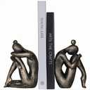 Decorative Resin Bookends for Shelves - Heavy Duty Book Ends Holder, Stopper for Office Desk, Bookshelf Organizer, Book Support (2 Pack) (A1)