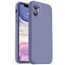 Vooii Compatible with iPhone 11 Case, Upgraded Liquid Silicone with [Flat Edges] [Camera Protection] [Soft Anti-Scratch Microfiber Lining] Phone Case for iPhone 11 6.1 inch - Lavender Grey