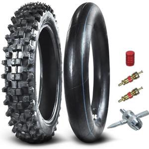HOLATO Rear 90/100-14 3.00-14 Tire and Inner Tube for 110cc 125cc KLX125 KLX140 KX85 TTR125 YZ80 YZ85 CT90 RM80 DRZ125 TaoTao DB17 Apollo RFZX18 Coolster Dirt Pit Bike Off Road Motocross Heavy Duty