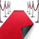 Extra Thick Red Carpet Runner 3 x 10 Ft, Real Carpet, Non-Slip Backing, Stain Resistant, Event Runway Runner Rug for Wedding, Hollywood Movie Award Ceremony Party Decoration