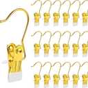 Hotop 20 Pieces Boot Hanger Clips for Closet, Laundry Hanging Hooks Heavy Duty Clips Boot Holder Portable Single Hooks Space Saving for Pants Jeans Clothes Hats Tall Towels (Gold)