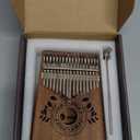 Kalimba 17 Key Thumb Piano, Portable Mahogany Mbira Finger Piano with Instruction, Carrying Bag, Tune Hammer, Holiday Gift for Kids, Light Brown - Musical Instruments for Kids