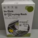 JASIWAY Dish Drying Rack in Sink, Over The Sink Colander Strainer Basket, Stainless Steel Strainer Basket with Expandable Rubber Grip Handles for Vegetables, Fruits, Home Kitchen Essentials, Black