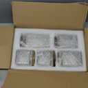 Gerrii 5 Pcs Begonia Pattern Square Vintage Glass Food Storage Containers 17/24/34 oz Glass Jar with Lid Airtight Candy Jar Food Canisters for Kitchen Counter Pantry Coffee Tea Beans