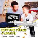 Foam Blaster Pistol Toy Gun with Shell Ejecting Safe for Kids Ages 6+ Includes 50 Soft Bullets & Goggles 32ft Shooting Range Fun Indoor Outdoor Party Game Great for Foam Dart Battles