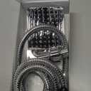 MakeFit Filtered Shower Head - 6 Modes High Pressure Handheld Shower Head with Filter Mineral Beads, Detachable Handheld Showerhead Set with Stainless Steel Hose and Shower Arm Bracket (Chrome)