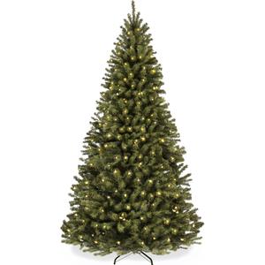 Best Choice Products Artificial Christmas Tree, 6ft Premium Pre-Lit Realistic Spruce Holiday Dcor w/Dense Branches, Metal Base - Green Spruce