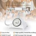 Audio Guest Book Wedding Phone, Audio Guest Book Record Customized Audio Messages Guest Book Alternatives Classic Rotary Phone for Parties Birthdays Rentals Confessions Special Occasions (White)