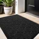 Color&Geometry Outdoor Door Mat 24x36, Black- Dirt Trapping, Anti Slip, Low Profile, Easy Clean, Heavy Duty Rubber Backing Doormat, Outside Floor Matts and Rugs for House Entrance/Entryway/Entry
