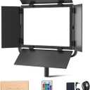 REFLEX CAMERA RGB LED Video Light Panel 3200K–5600K Bi-Color Dimmable with App & Remote Control – Studio Light for Photography, YouTube, Filmmaking, Adjustable Hue Saturation Barn Doors